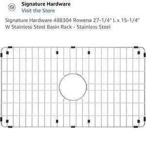Signature Hardware 27-1/4" L x 15-1/4" W Stainless Steel Kitchen Sink Basin Rack